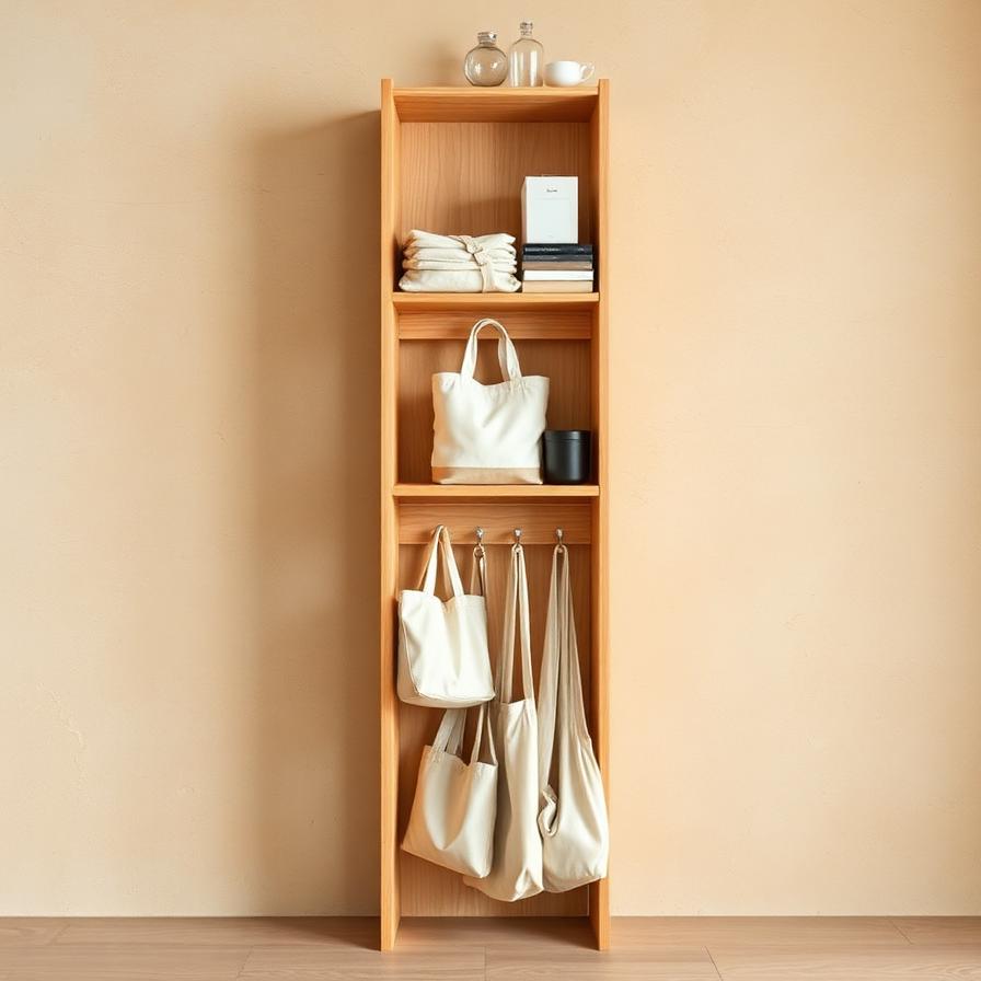 Vertical stacked oak tote tower